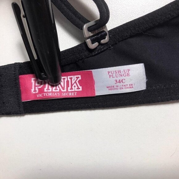 Victoria's Secret PINK 34C Wear Everywhere Push Up Black underwire Bra 4124 - Picture 5 of 6